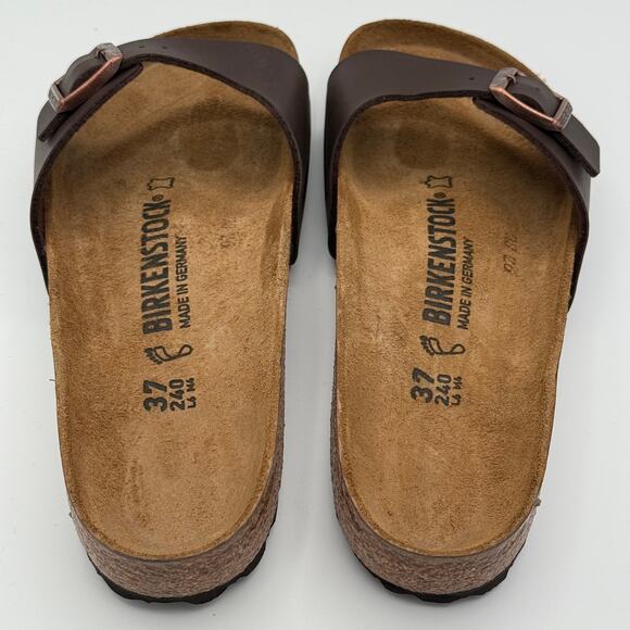 Birkenstock Unisex Madrid BS Sandal Buckle Slip On Dark Brown Size USW6/M4 EU37 - Picture 3 of 7